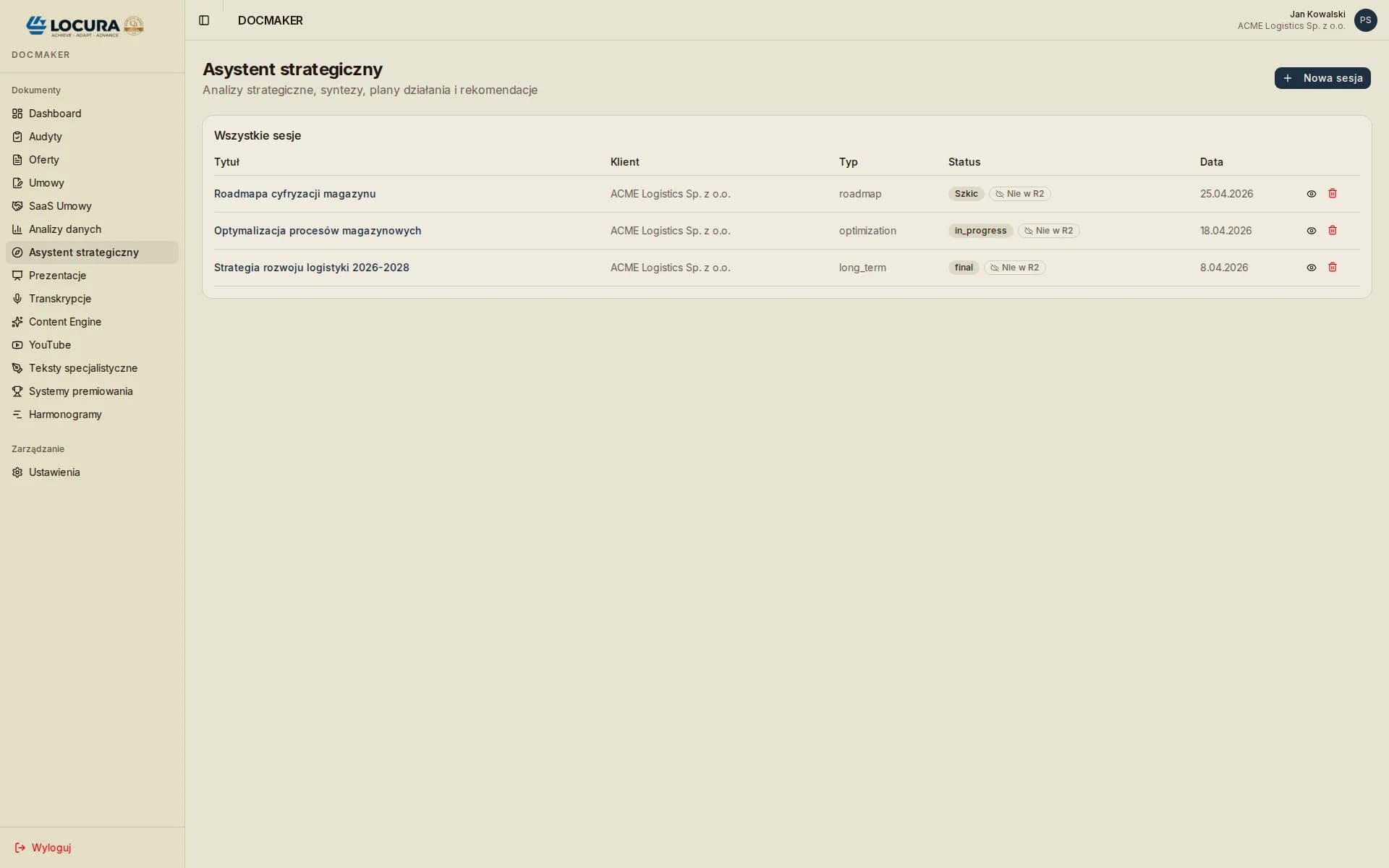 DOCMAKER - Sesje strategiczne