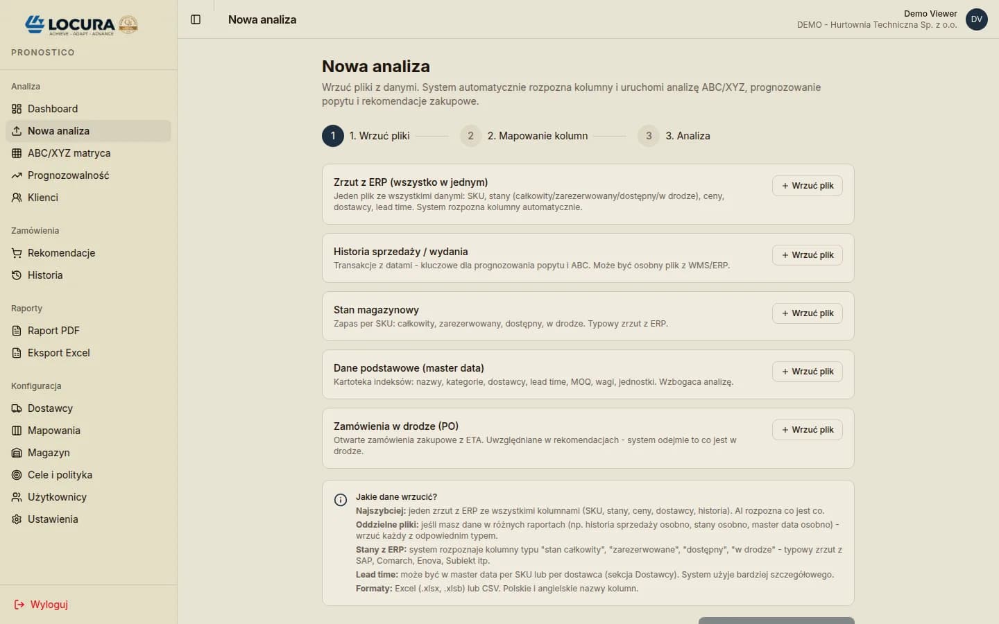 PRONOSTICO - Import danych