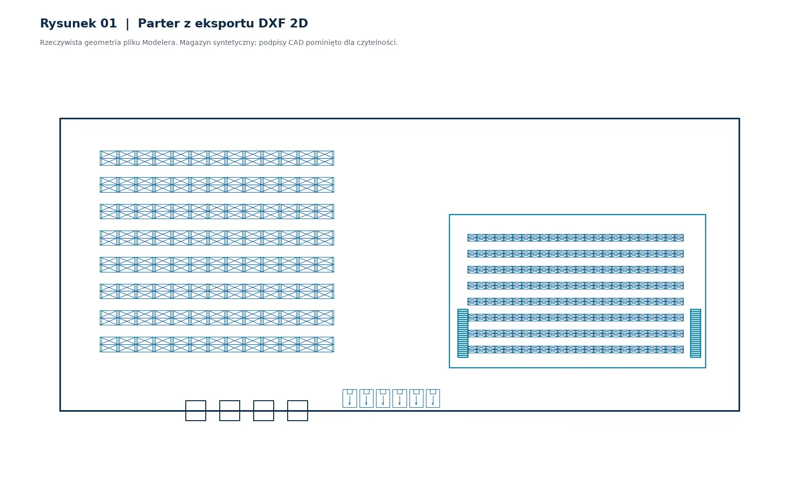Eksport rzutu magazynu do DXF 2D